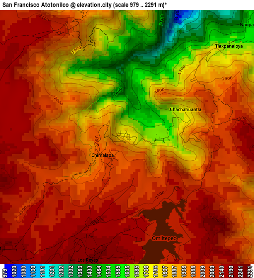 San Francisco Atotonilco elevation map