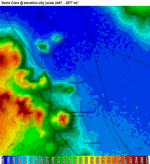 Santa Clara elevation map