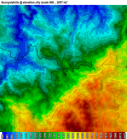 Xocoyolzintla elevation map