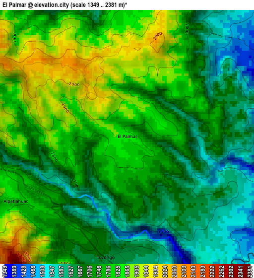 El Palmar elevation map