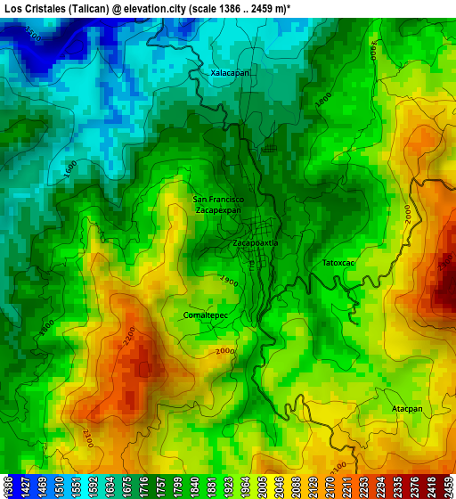 Los Cristales (Talican) elevation map