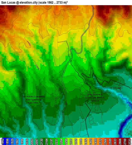 San Lucas elevation map