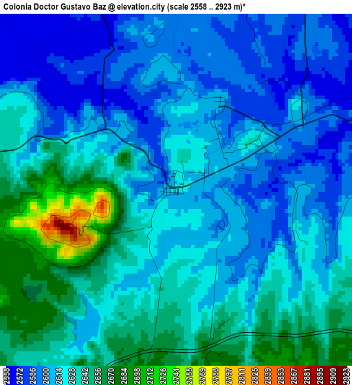 Colonia Doctor Gustavo Baz elevation map