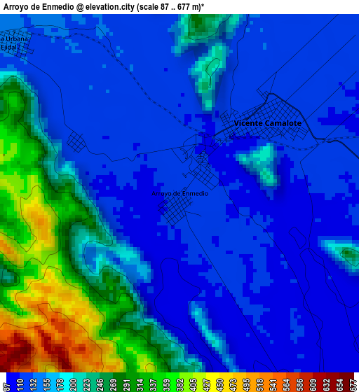 Arroyo de Enmedio elevation map