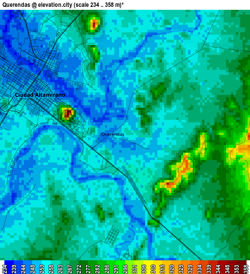 Querendas elevation map