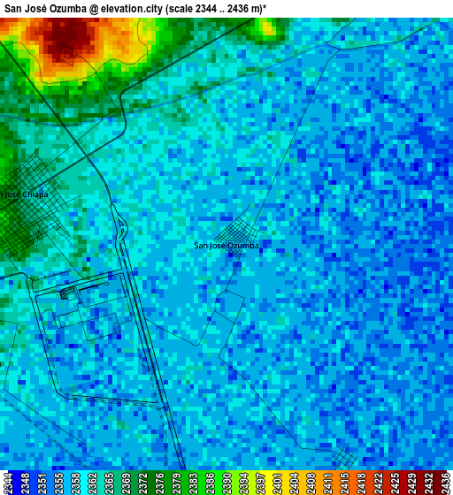 San José Ozumba elevation map