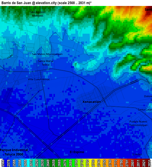 Barrio de San Juan elevation map