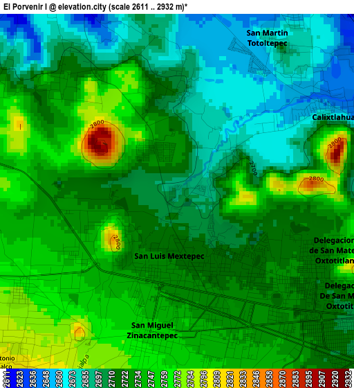 El Porvenir I elevation map