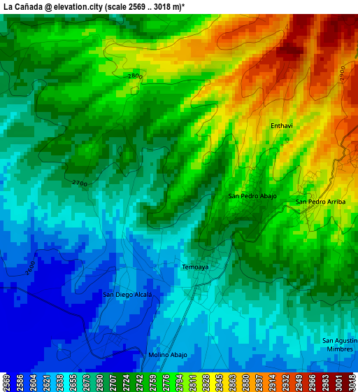 La Cañada elevation map