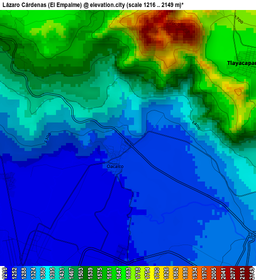 Lázaro Cárdenas (El Empalme) elevation map