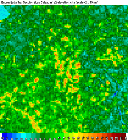 Encrucijada 3ra. Sección (Las Calzadas) elevation map