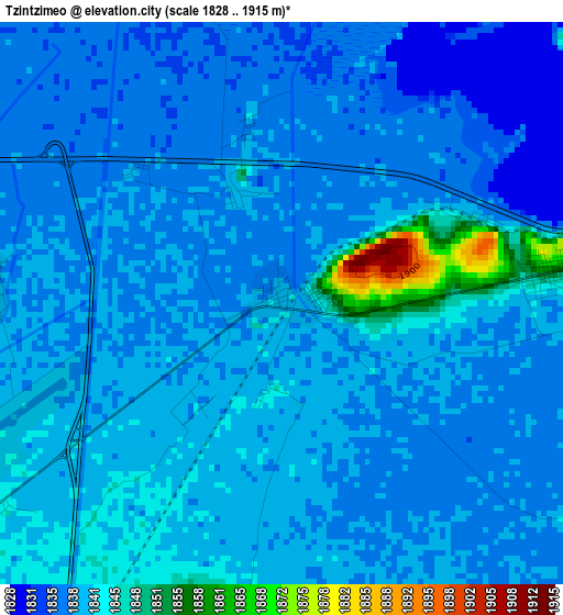 Tzintzimeo elevation map