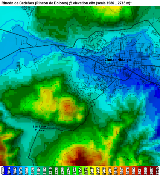 Rincón de Cedeños (Rincón de Dolores) elevation map