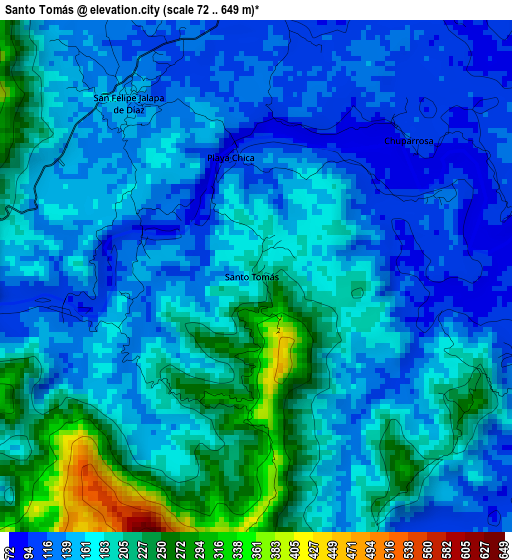 Santo Tomás elevation map