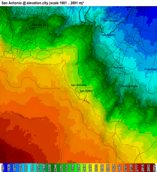 San Antonio elevation map