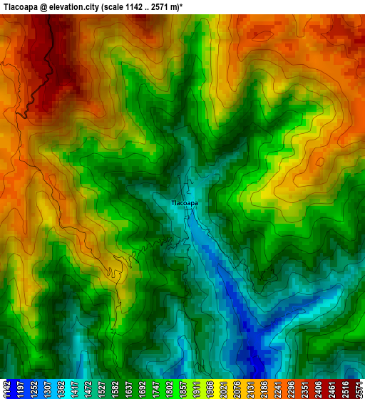 Tlacoapa elevation map