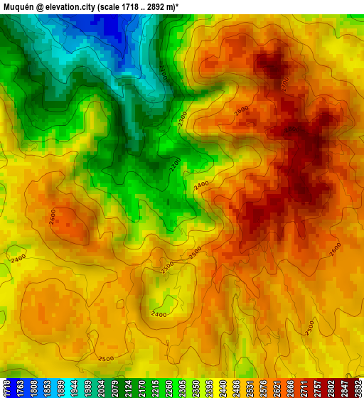Muquén elevation map