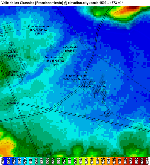 Valle de los Girasoles [Fraccionamiento] elevation map