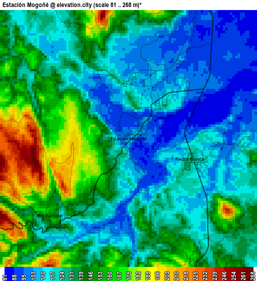 Estación Mogoñé elevation map