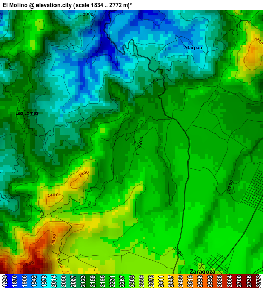 El Molino elevation map