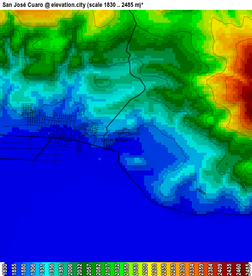 San José Cuaro elevation map