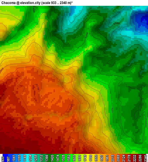 Chacoma elevation map