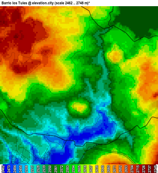 Barrio los Tules elevation map