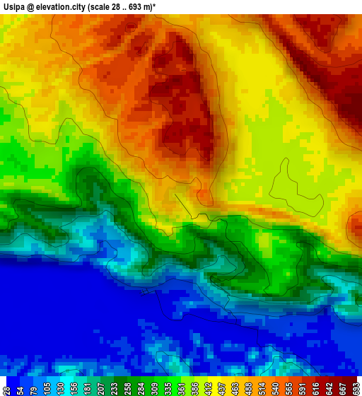 Usipa elevation map