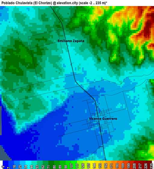 Poblado Chulavista (El Chorizo) elevation map