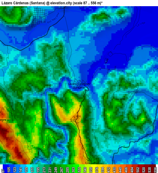 Lázaro Cárdenas (Santana) elevation map