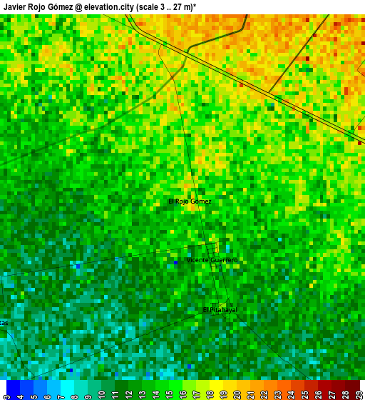 Javier Rojo Gómez elevation map