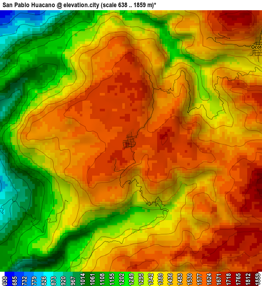 San Pablo Huacano elevation map