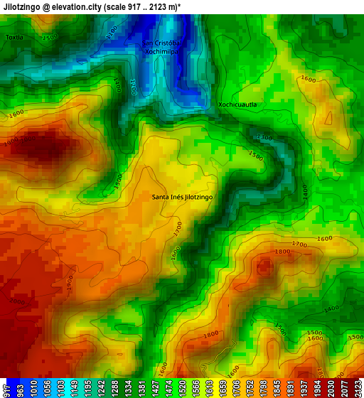 Jilotzingo elevation map