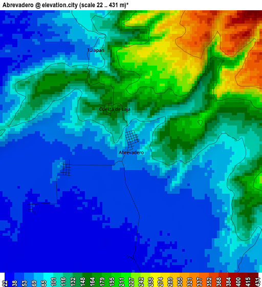 Abrevadero elevation map