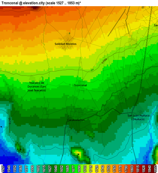 Tronconal elevation map