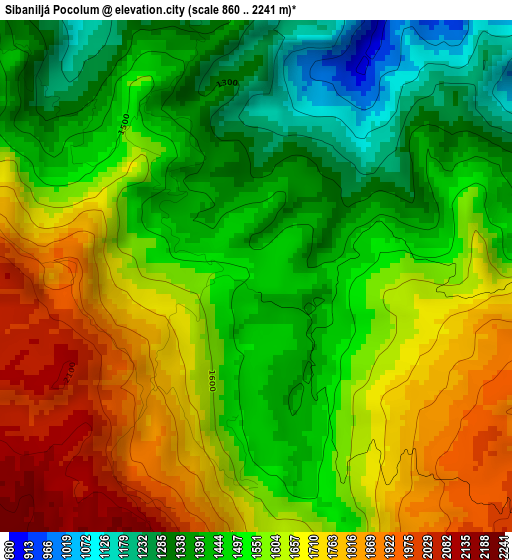 Sibaniljá Pocolum elevation map