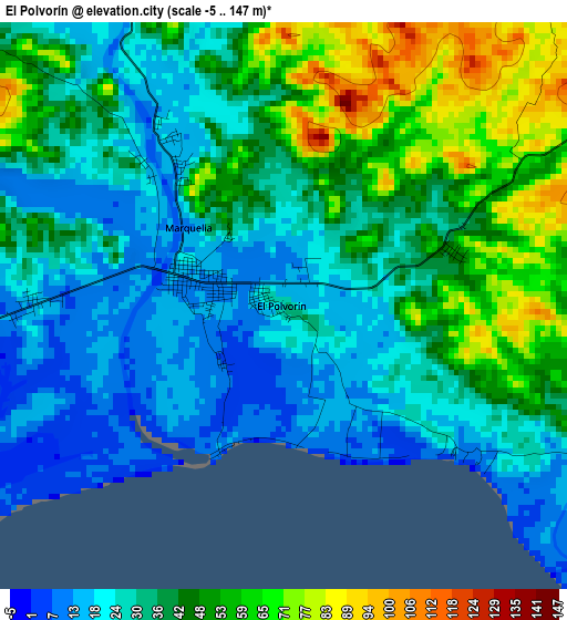 El Polvorín elevation map