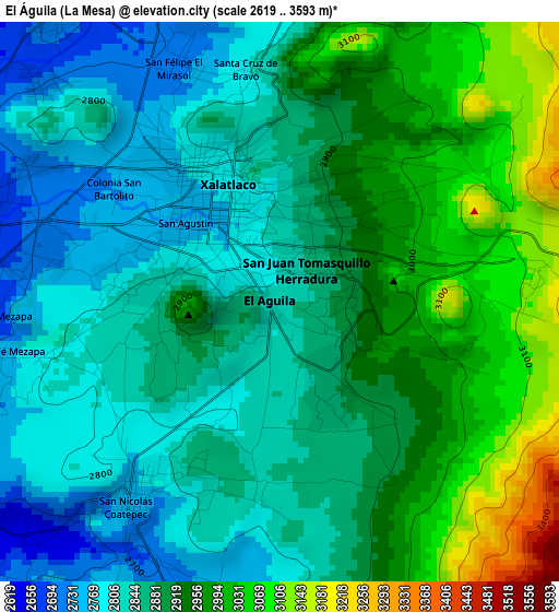 El Águila (La Mesa) elevation map