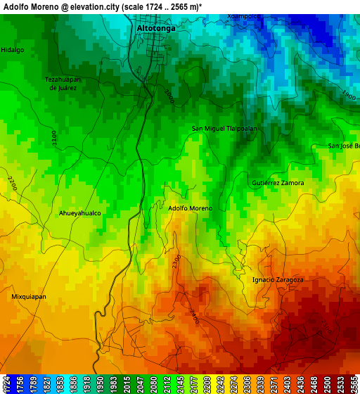 Adolfo Moreno elevation map