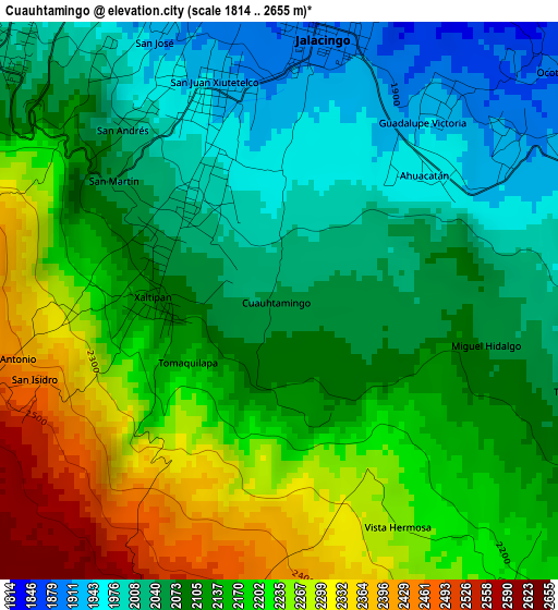 Cuauhtamingo elevation map