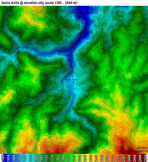 Santa Anita elevation map