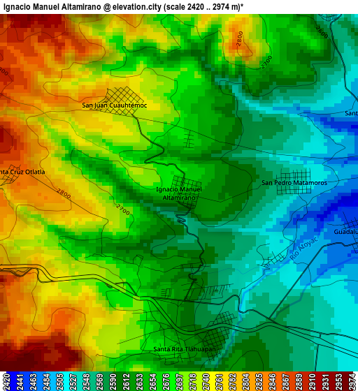 Ignacio Manuel Altamirano elevation map