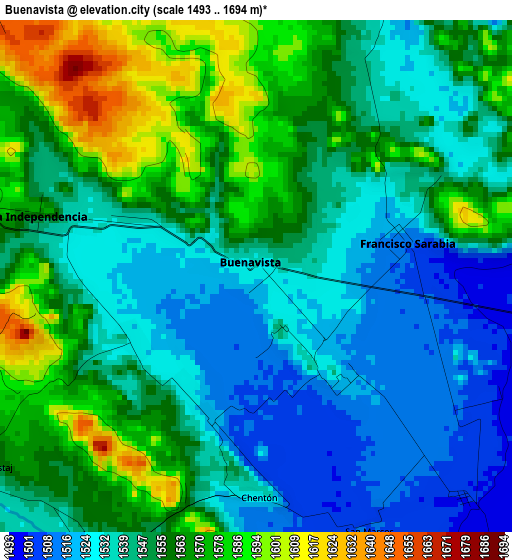Buenavista elevation map