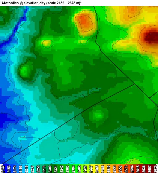 Atotonilco elevation map