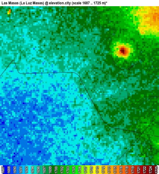 Las Masas (La Luz Masas) elevation map