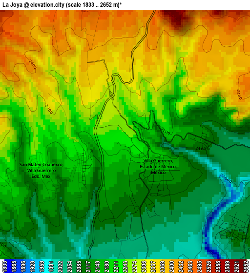 La Joya elevation map