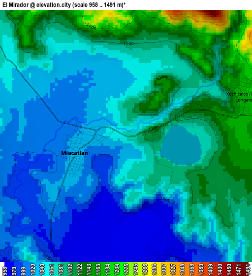 El Mirador elevation map