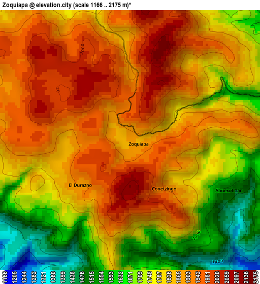 Zoquiapa elevation map