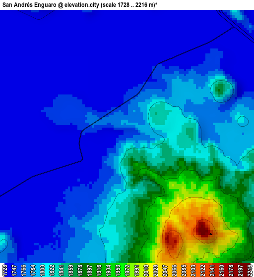 San Andrés Enguaro elevation map