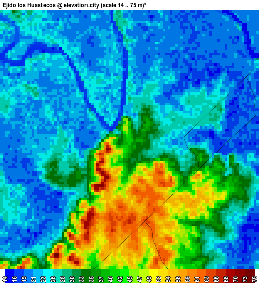 Ejido los Huastecos elevation map